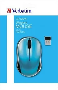 Maus Go, Karibikblau, Kabellos, Optisch, Standardgröße, VERBATIM